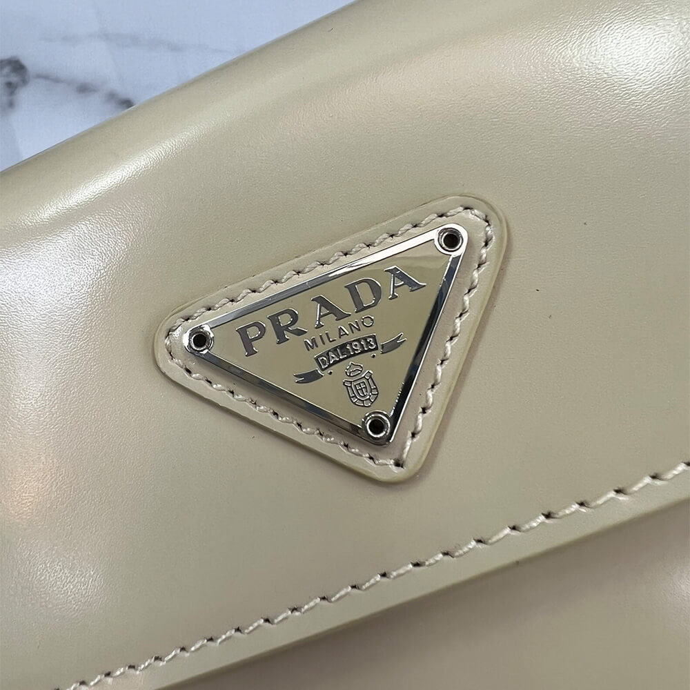 Small Prada Cleo Brushed Leather Shoulder Bag with Flap - Replica Luxury Bags™