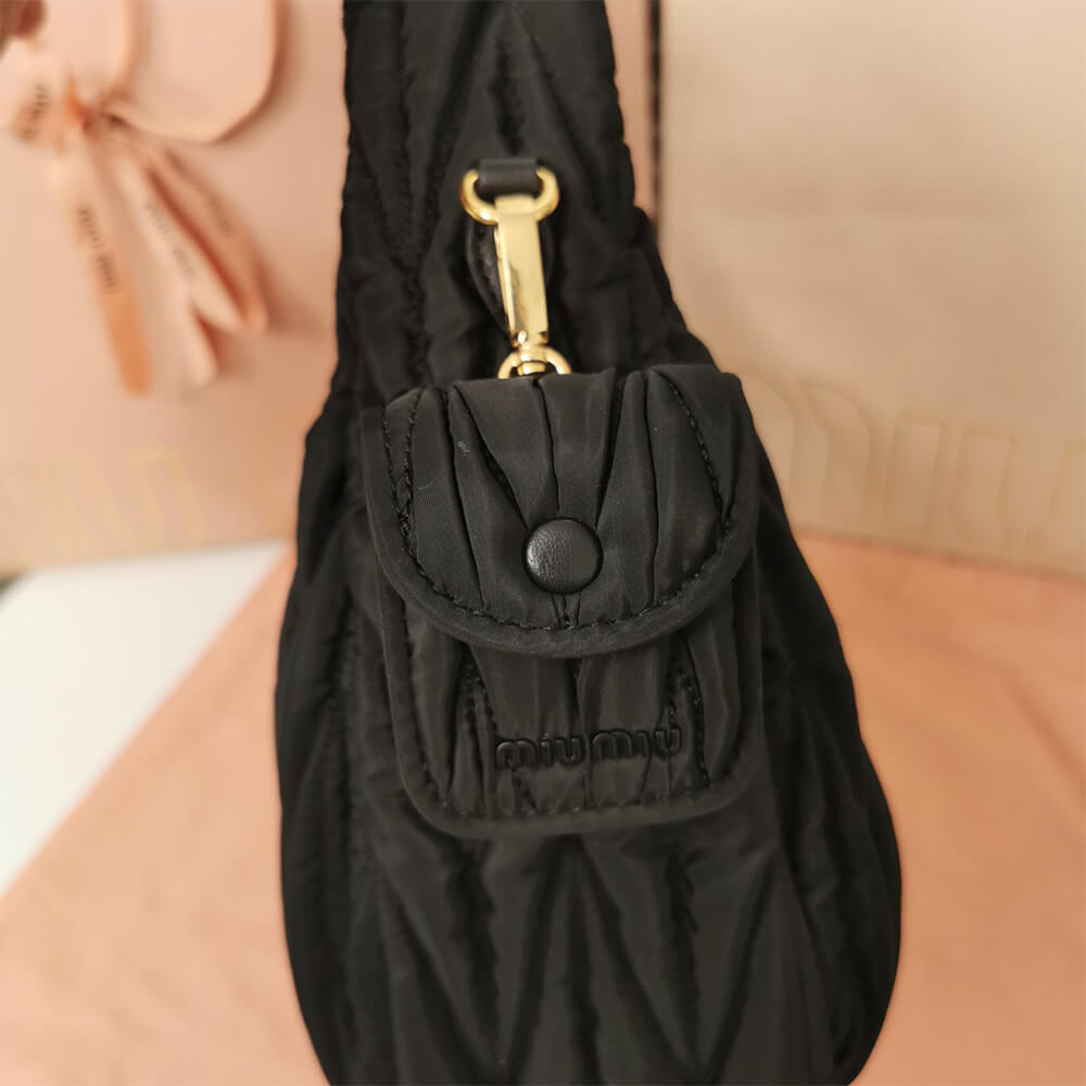 Miumiu Miu Wander Matelasse Regenerated Nylon Hobo Bag - Replica Luxury Bags™