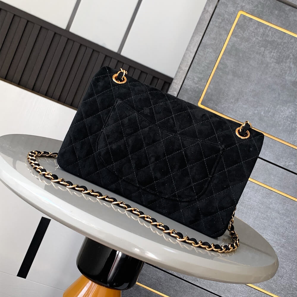 Chanel Suede Classic Double Flap Handbag - Replica Luxury Bags™