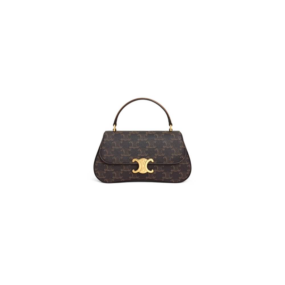 Teen Celine Lola Bag in Triomphe Canvas And Calfskin - Replica Luxury Bags™