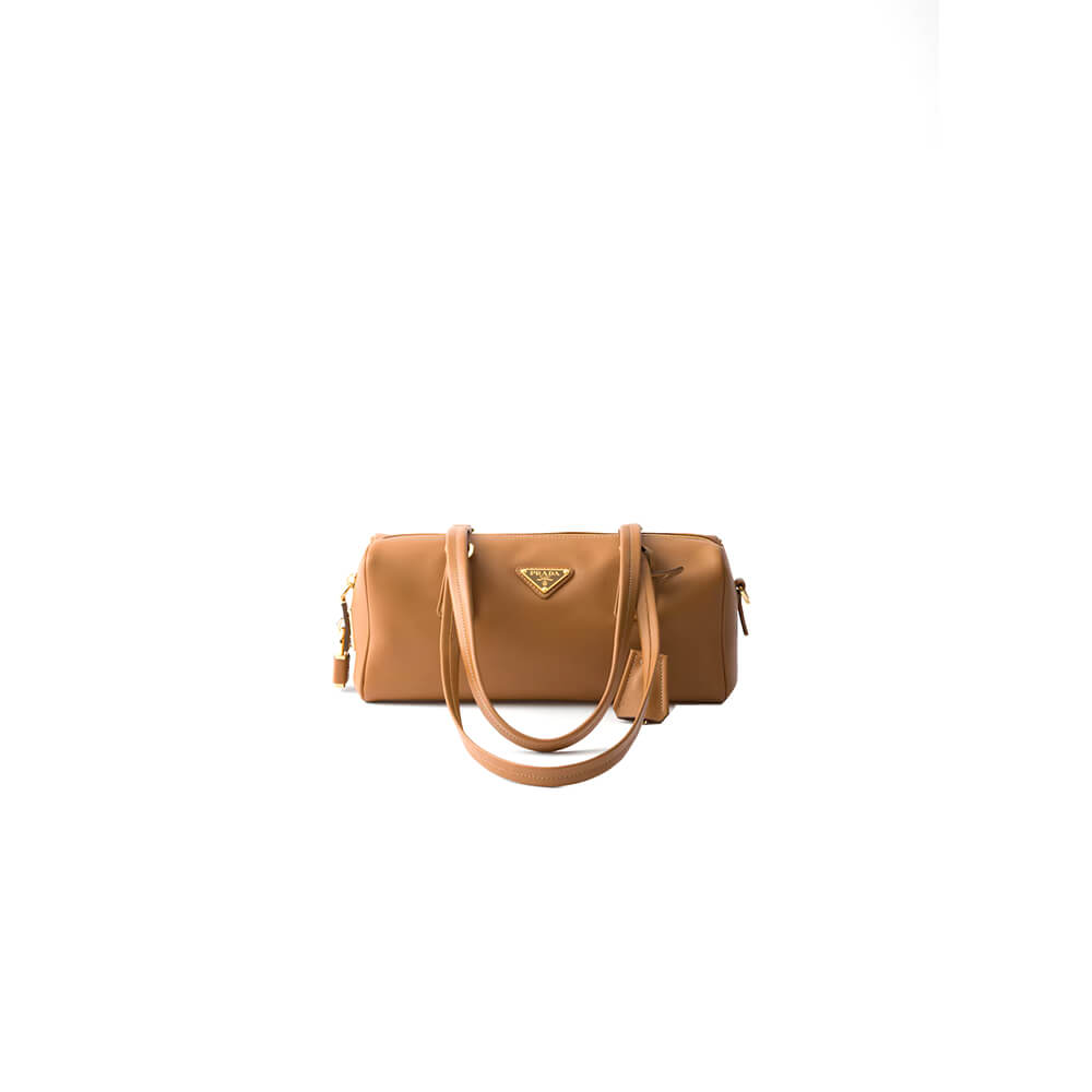 Prada Medium Leather Top Handle Bag with Padlock - Replica Luxury Bags™