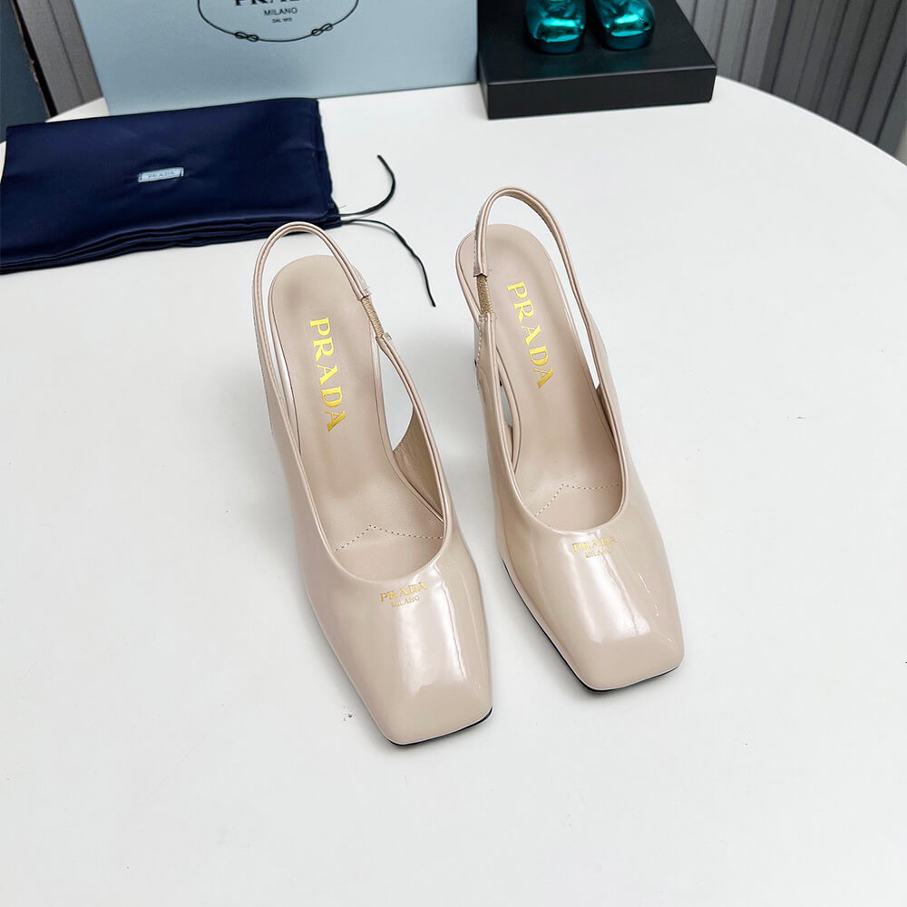 Prada Patent Leather Slingback Pumps 85 mm Shoes - Replica Luxury Bags™
