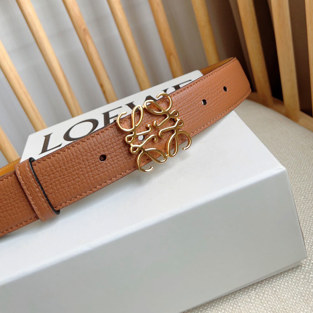 LOEWE Anagram belt in pebble grain calfskin 32mm - Replica Luxury Bags™