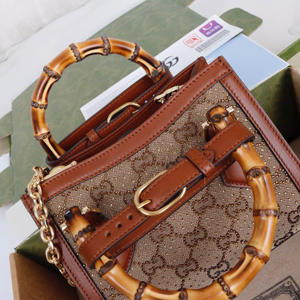 Gucci Diana Crystal Mini Tote Bag - Replica Luxury Bags™