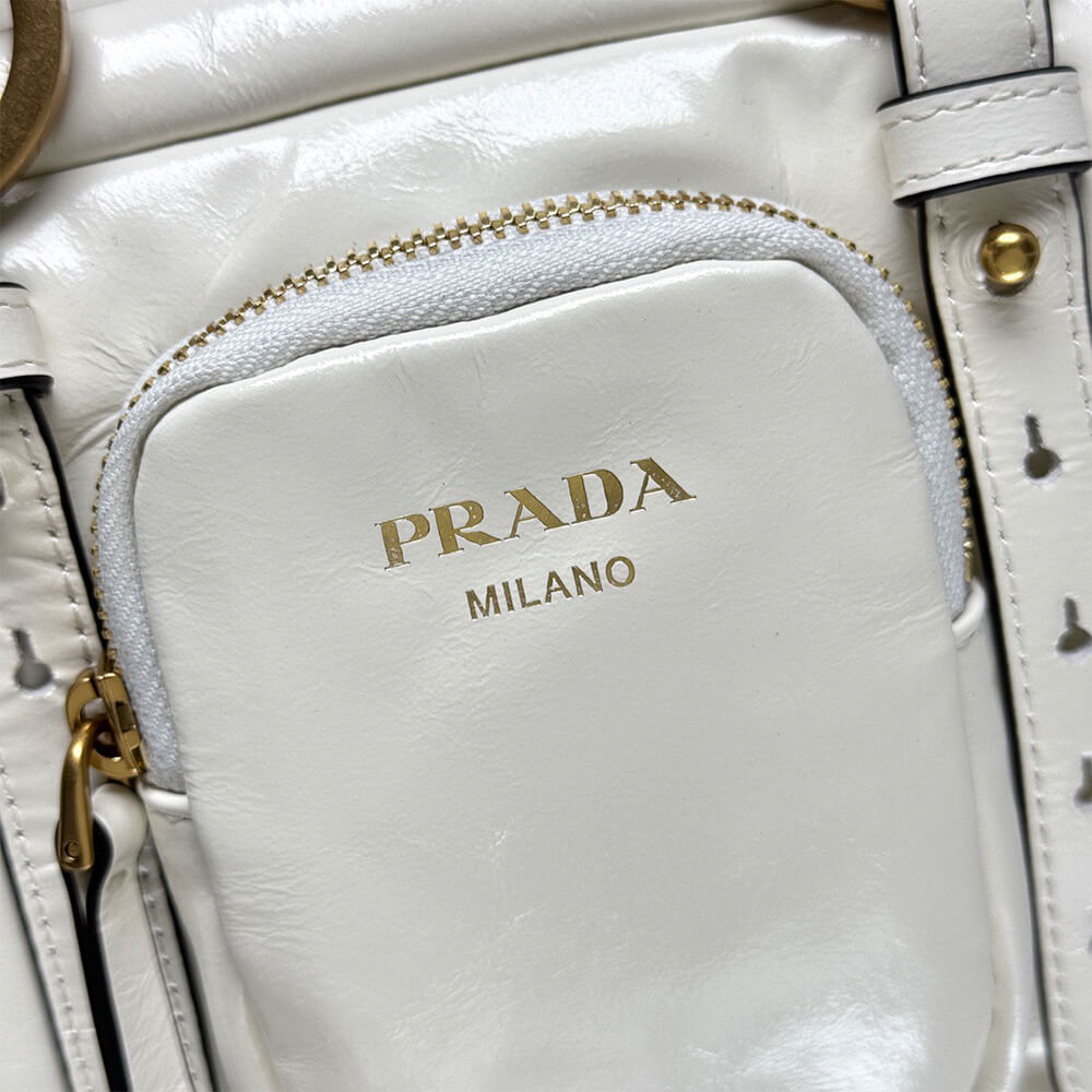 Prada Dangle medium leather top-handle bag - Replica Luxury Bags™