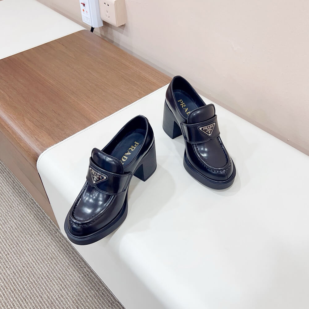 Prada Chocolate brushed leather loafers Shoes - Replica Luxury Bags™