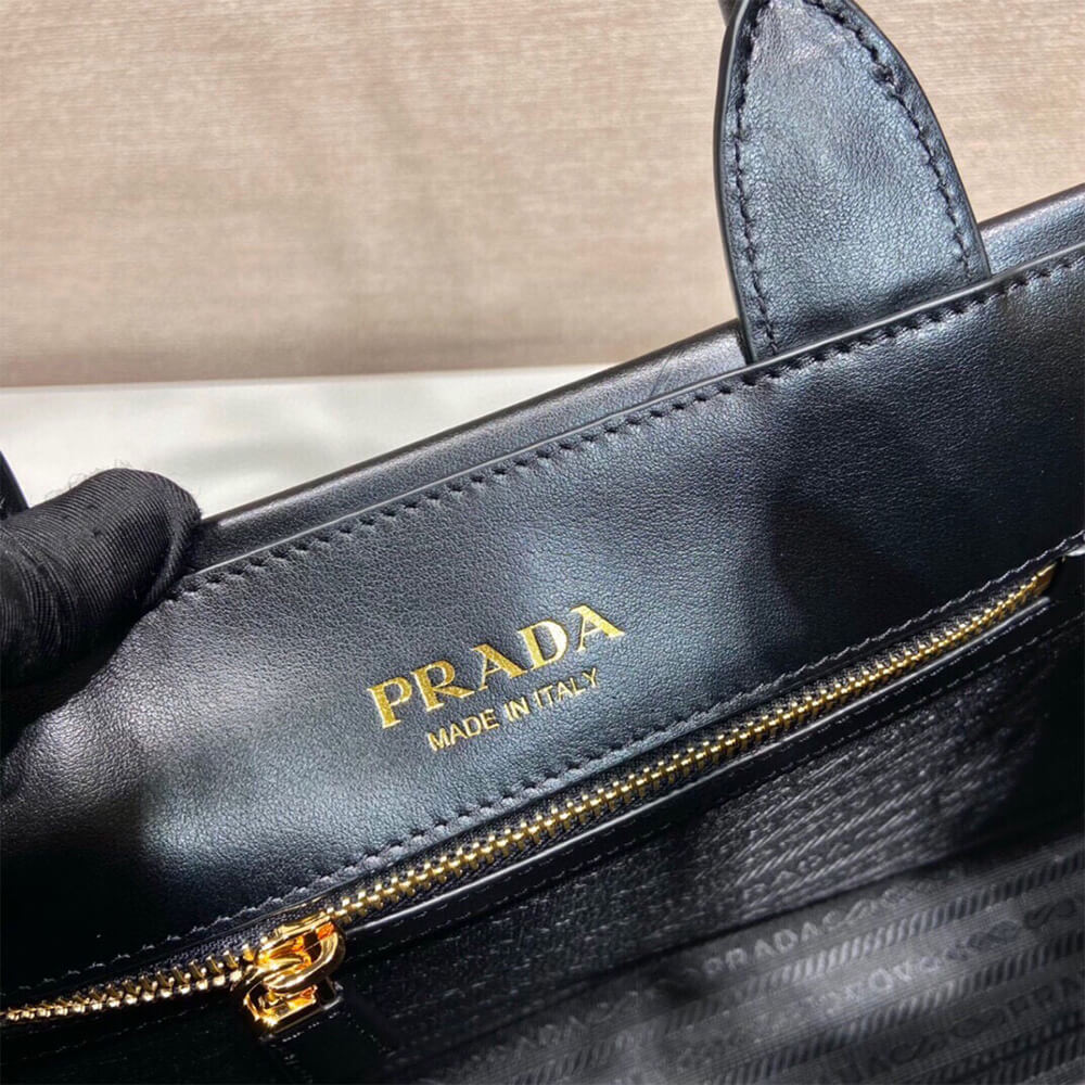 Prada Small Leather Prada Symbole Bag with Topstitching - Replica Luxury Bags™