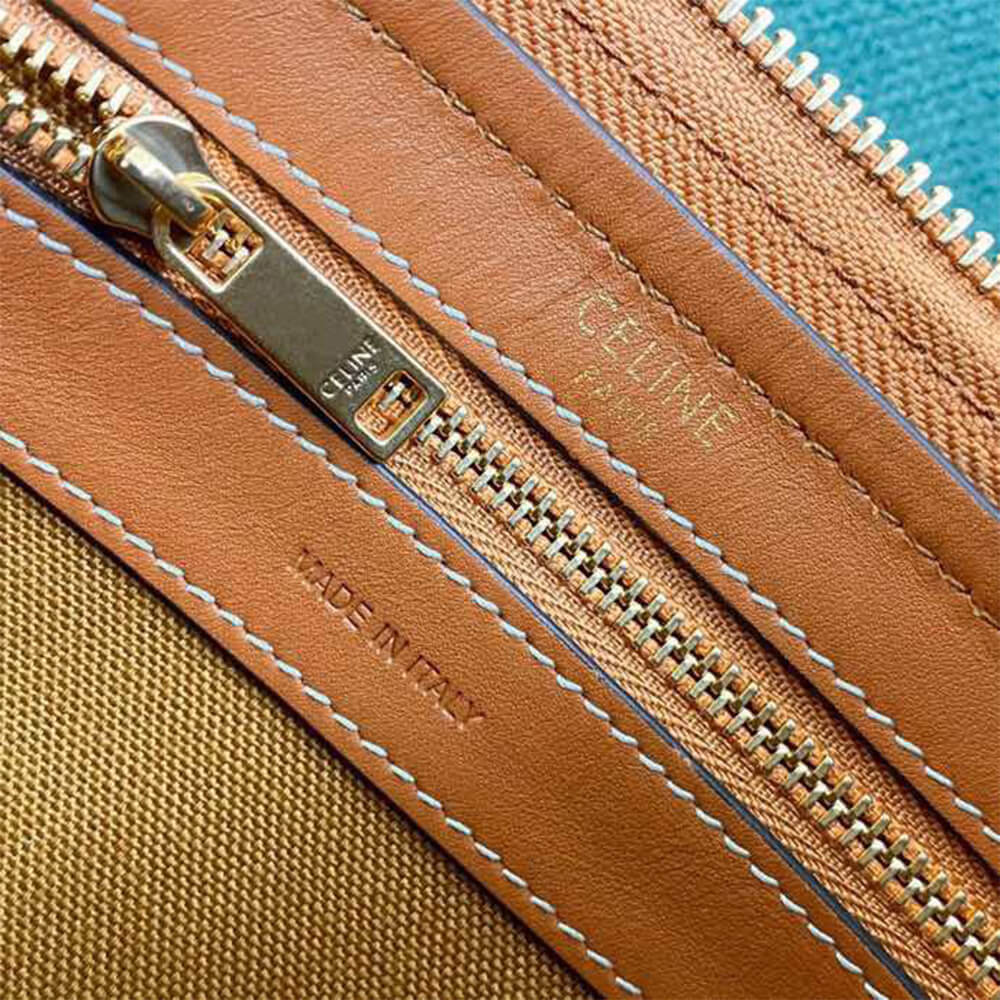 Celine Large Boston Bag in Triomphe Canvas and calfskin - Replica Luxury Bags™