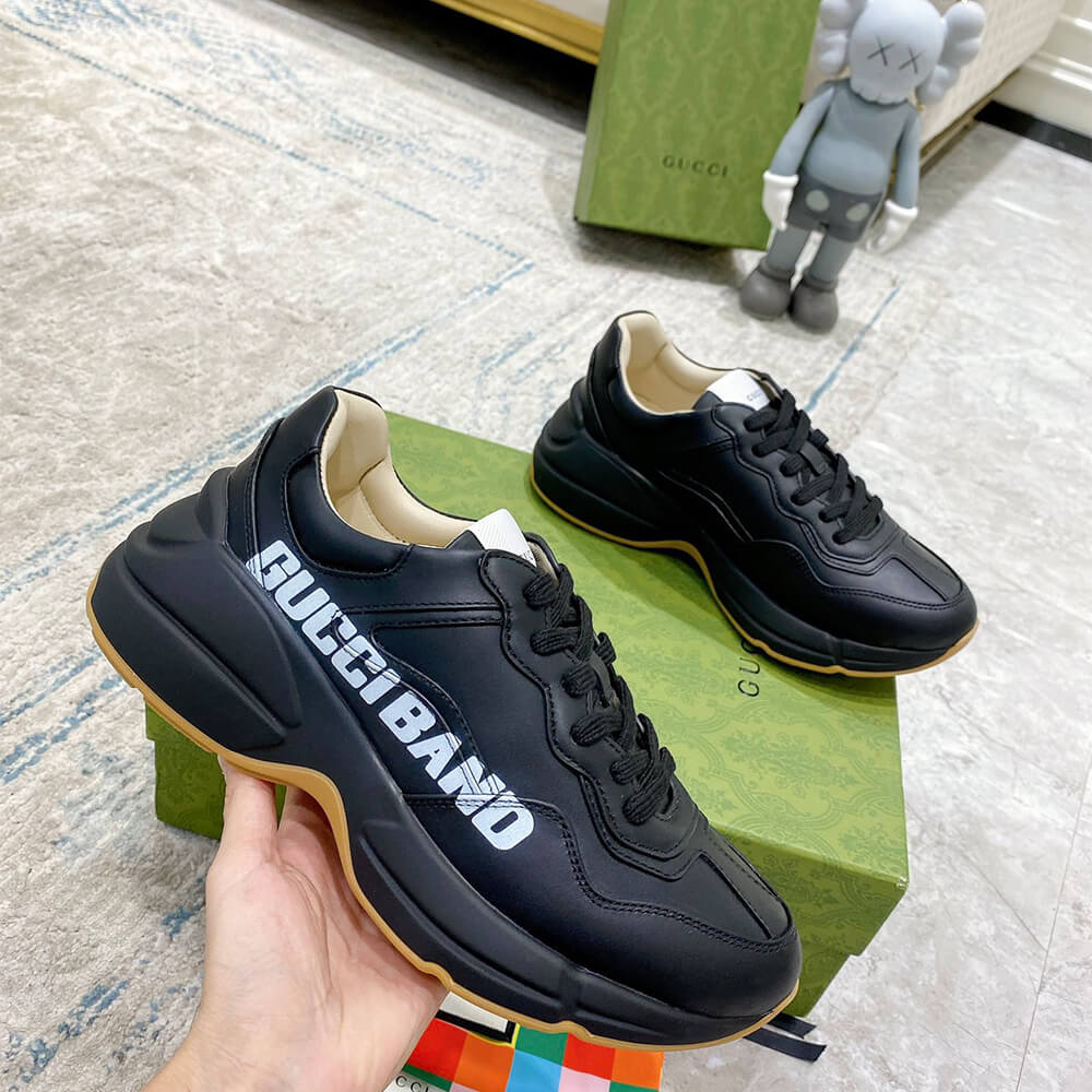 Gucci Rhyton  Gucci Band Black  Sneaker Shoes - Replica Luxury Bags™