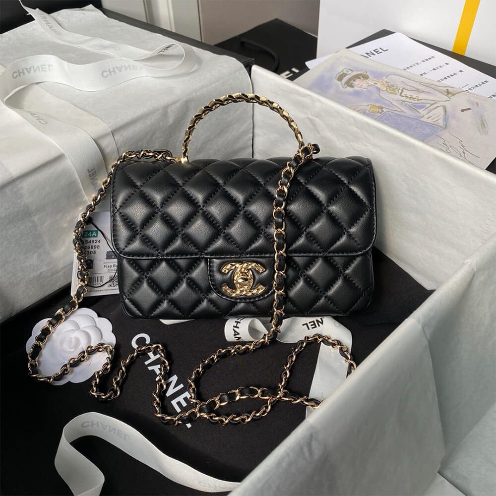 Chanel Mini Flap Bag with Top Handle - Replica Luxury Bags™