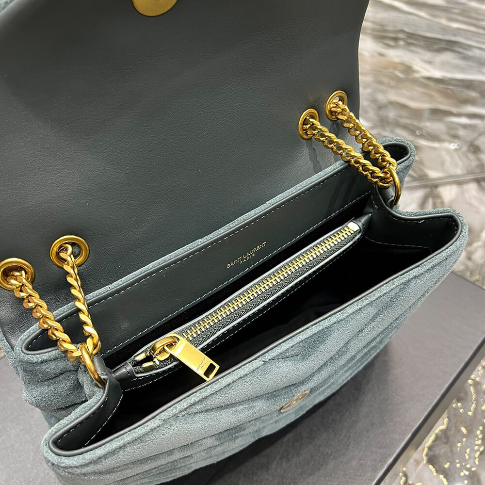 YSL Loulou Small Chain Bag In Y Quilted Suede - Replica Luxury Bags™