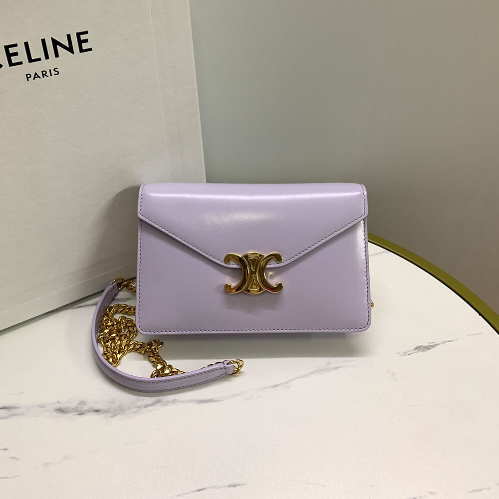Celine Wallet On Chain Margo In Shiny Calfskin Bag - Replica Luxury Bags™