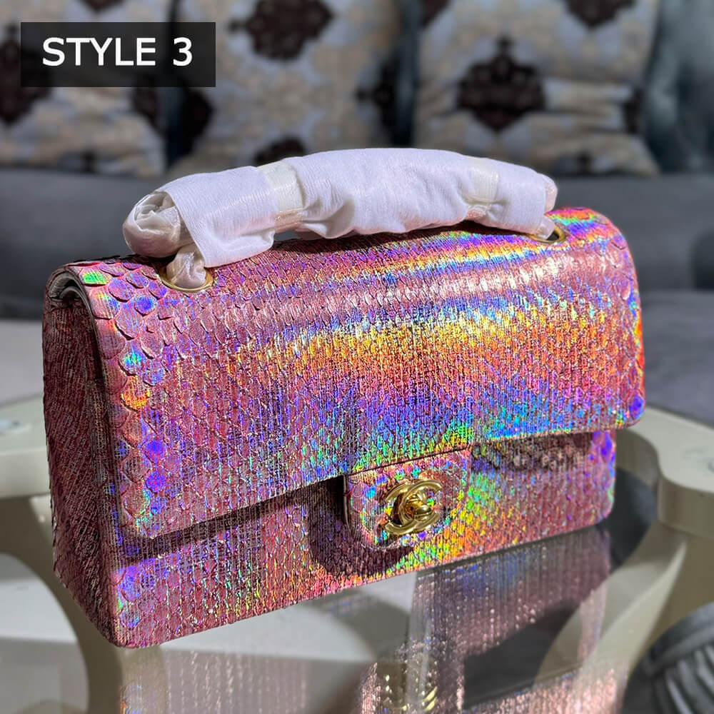 Chanel Classic Flap Medium Bag in Python - Replica Luxury Bags™