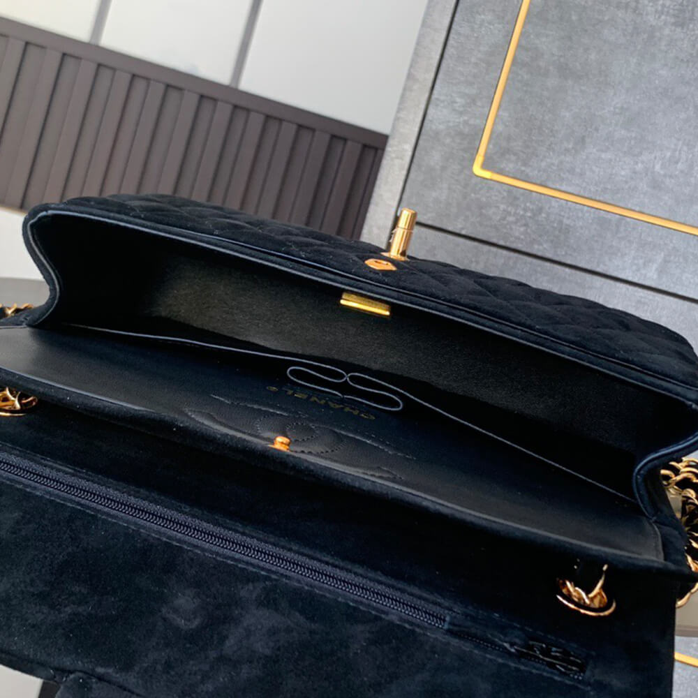 Chanel Suede Classic Double Flap Handbag - Replica Luxury Bags™