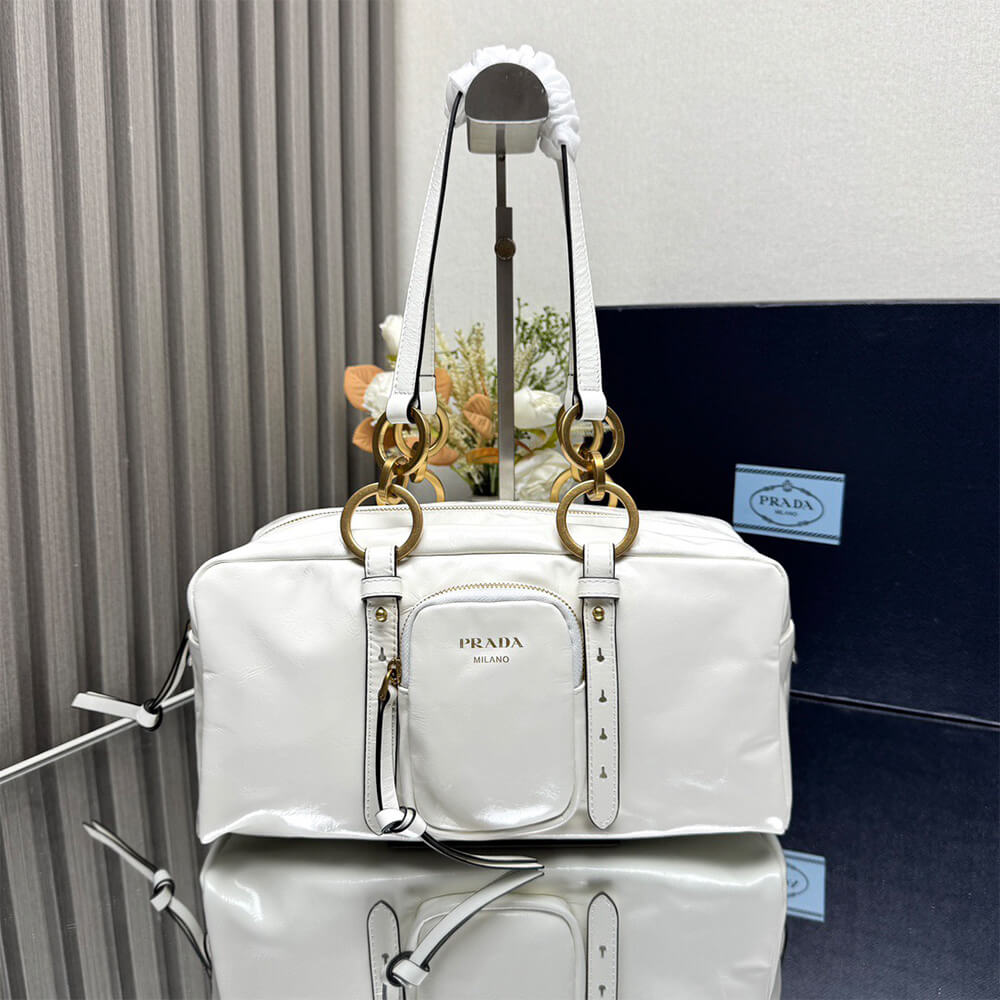 Prada Dangle medium leather top-handle bag - Replica Luxury Bags™