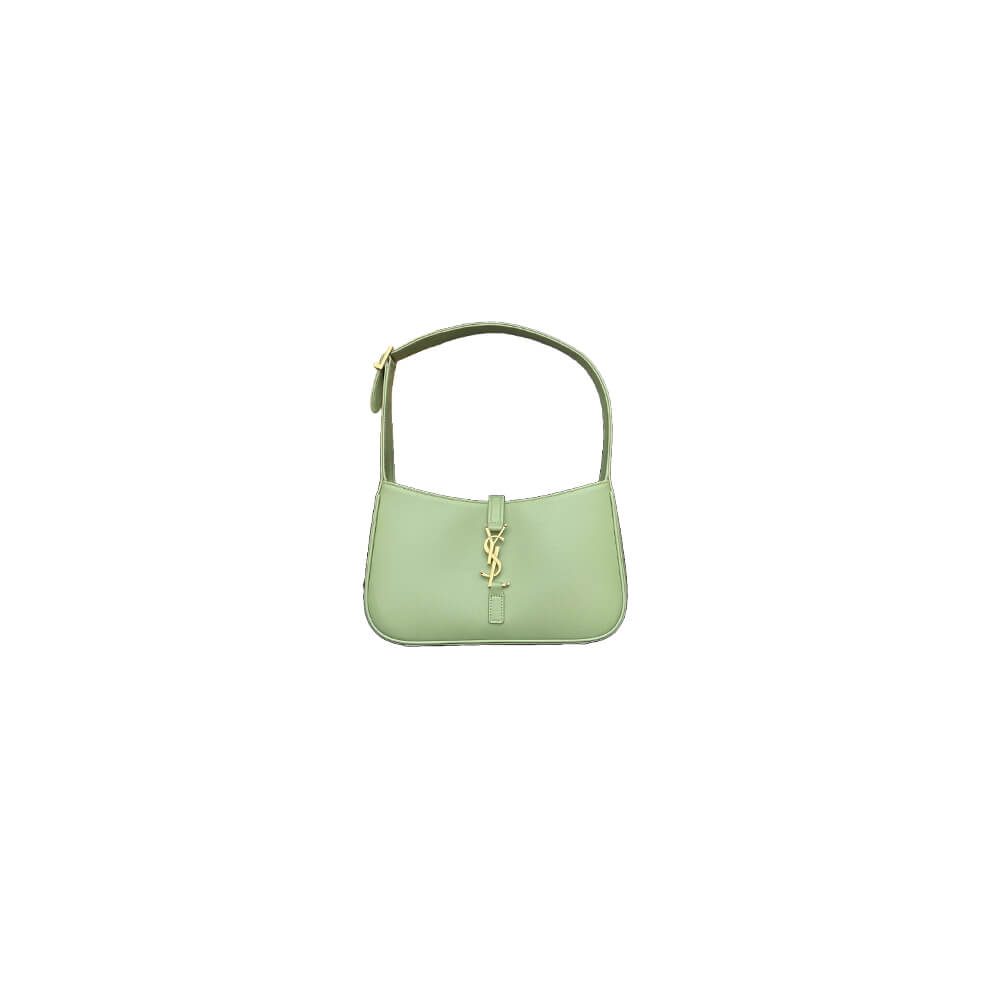 YSL LE 5 A 7 Hobo Bag in Light Green Smooth Leather - Replica Luxury Bags™