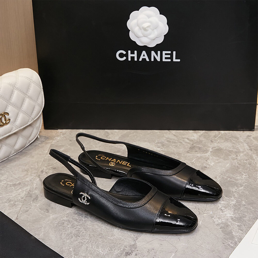 Chanel Diamond Buckle Slingbacks Shoes - Replica Luxury Bags™