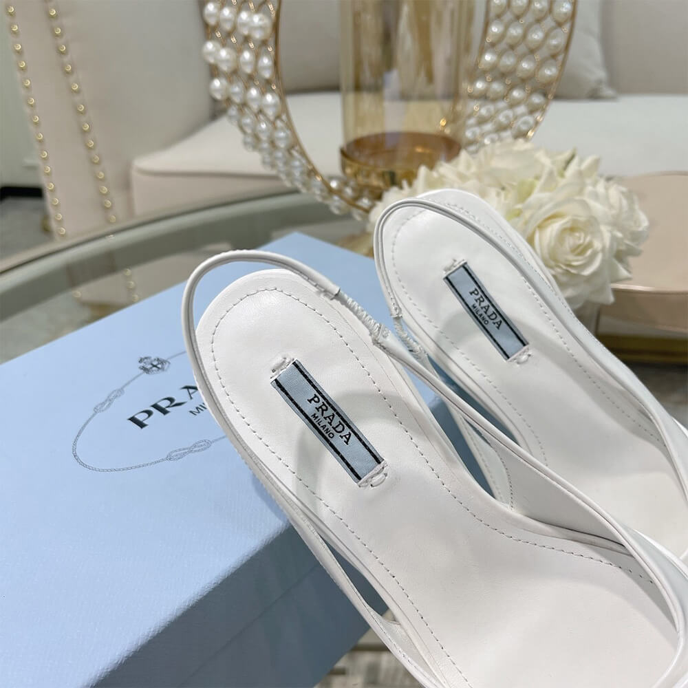 Prada Brushed Leather Slingback Pumps Shoes - Replica Luxury Bags™