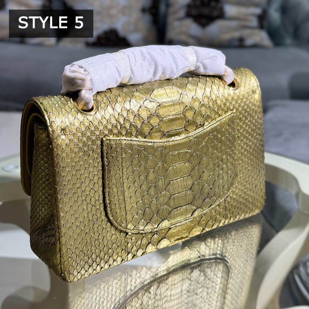 Chanel Classic Flap Medium Bag in Python - Replica Luxury Bags™