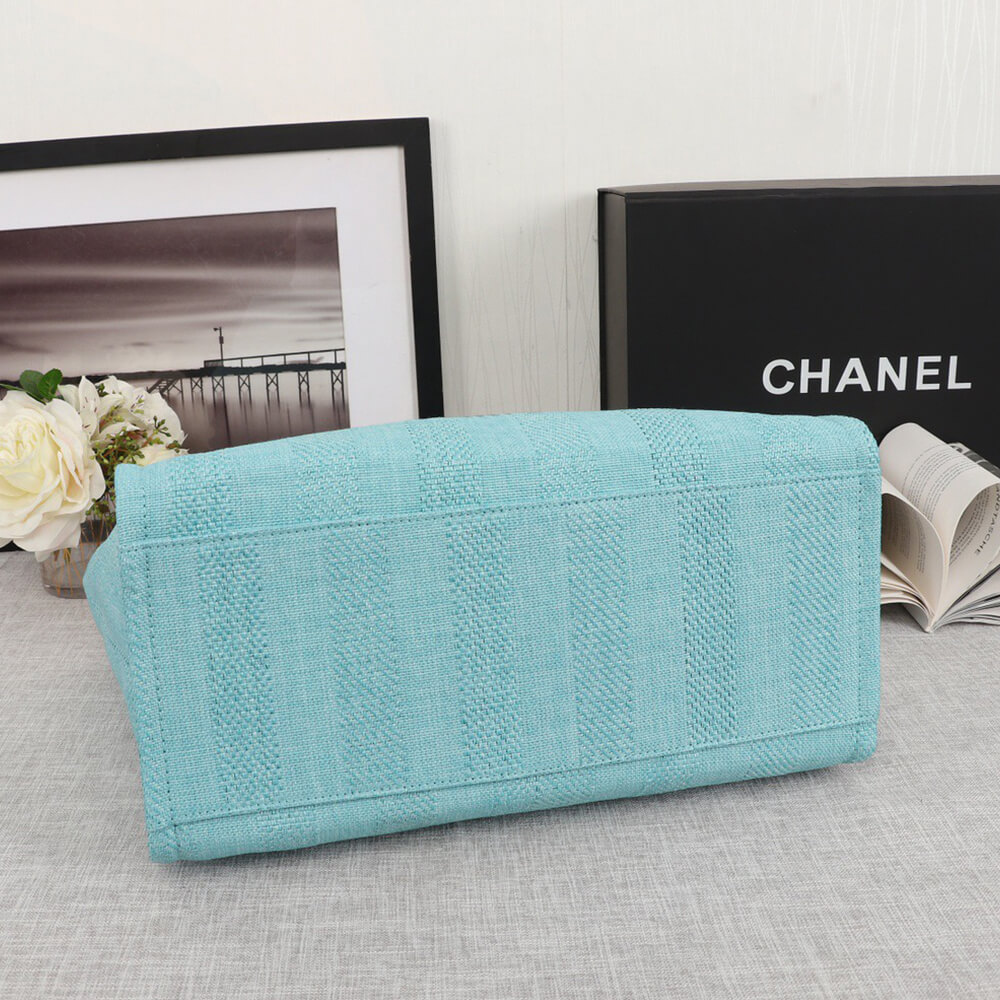 Chanel Woven Straw Raffia Striped Medium Deauville Tote Bag - Replica Luxury Bags™