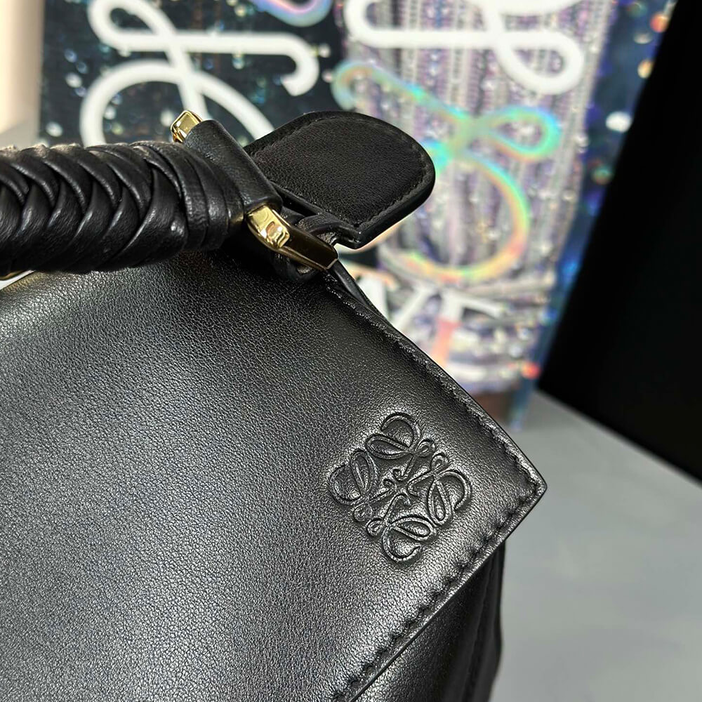 Loewe Small Puzzle Bag in Black Smooth Calfskin - Replica Luxury Bags™