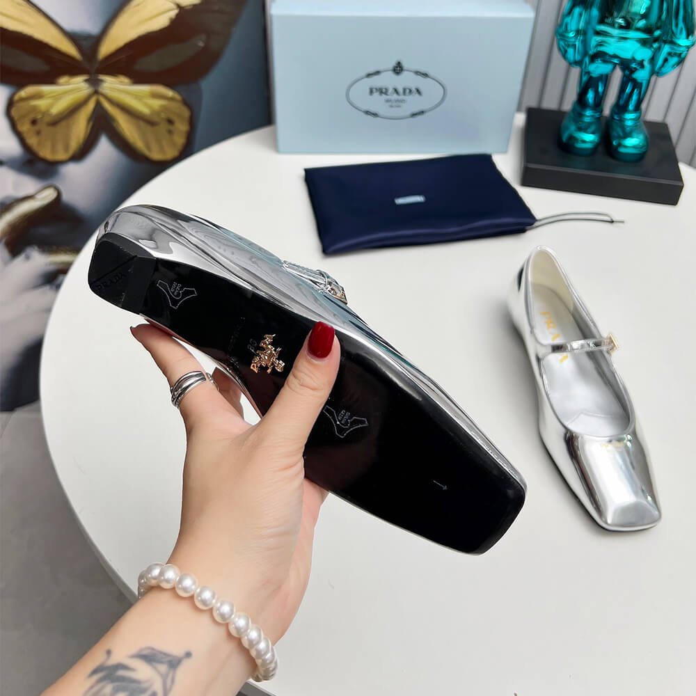 Prada Patent Leather Mary Jane Ballerinas Shoes - Replica Luxury Bags™