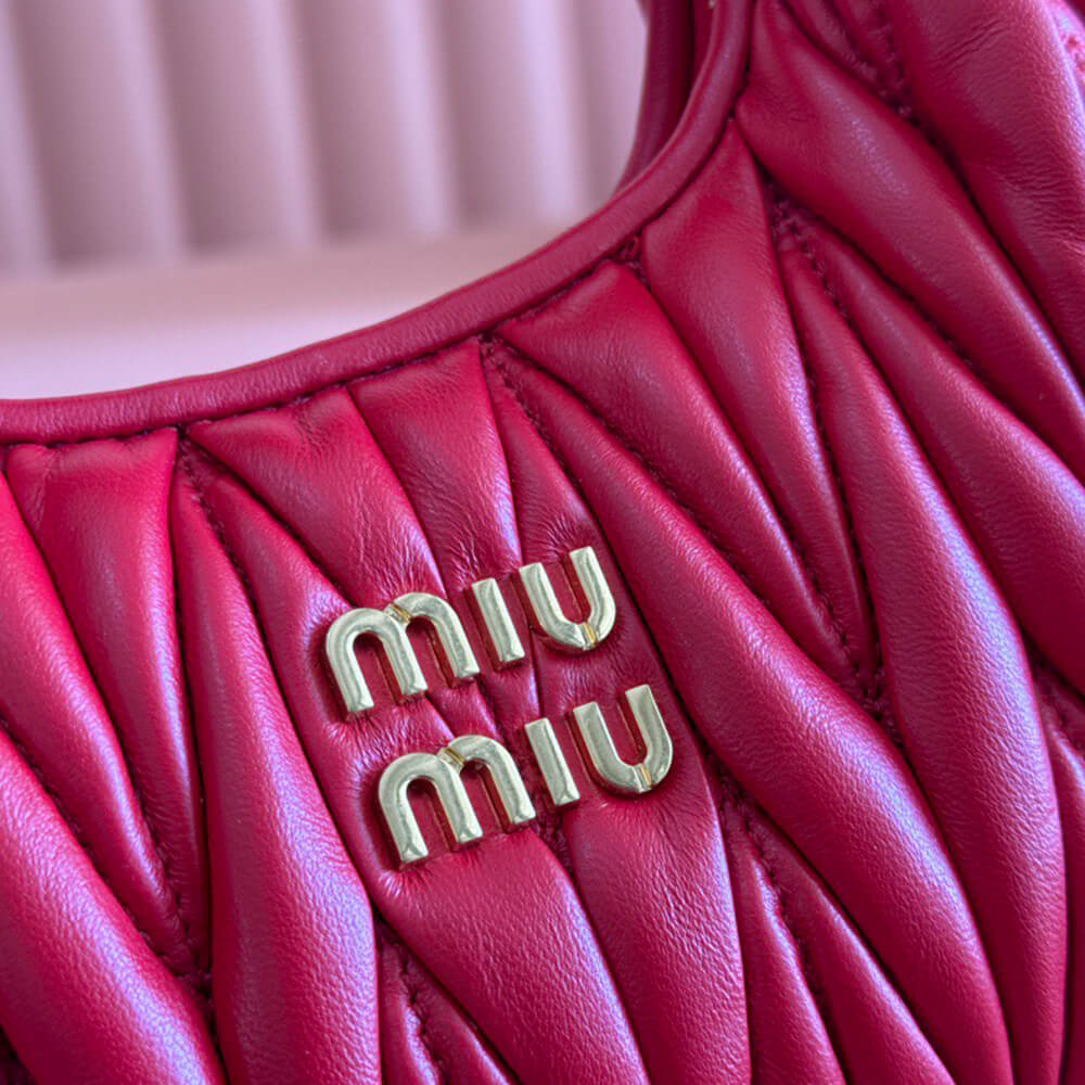 Miumiu Mini Wander Matelasse Nappa Leather Hobo Bag - Replica Luxury Bags™