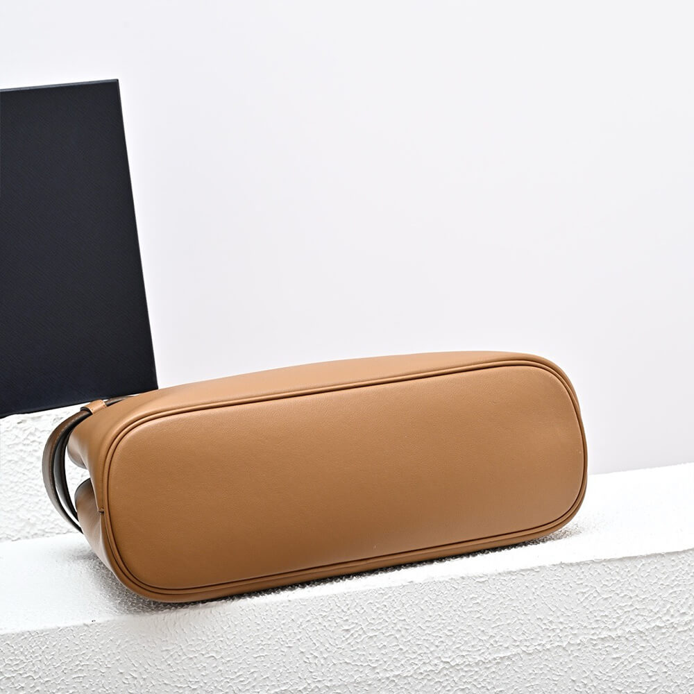 Prada Buckle Medium Leather Handbag with Double Belt - Replica Luxury Bags™