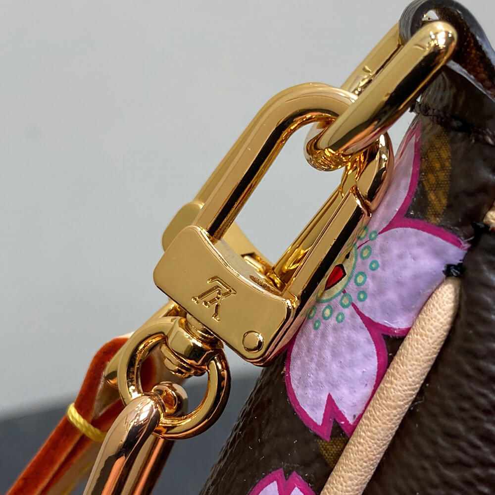 LV x TM Pochette Accessoires Bag in Canvas Sakura Brown - Replica Luxury Bags™