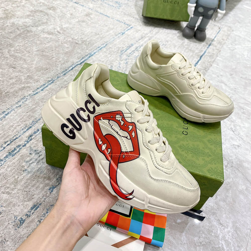 Gucci Rhyton sneaker with mouth print Shoes - Replica Luxury Bags™