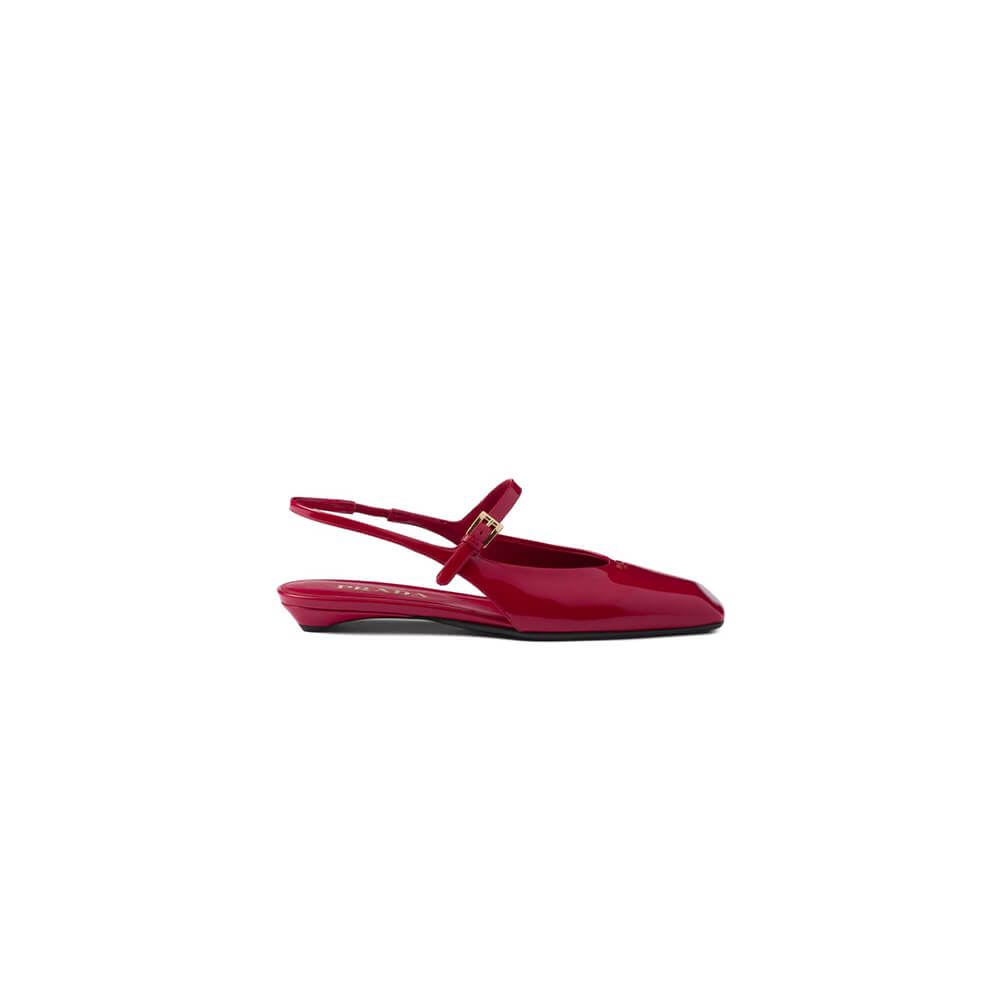 Prada Patent Leather Slingback Ballerinas Shoes - Replica Luxury Bags™