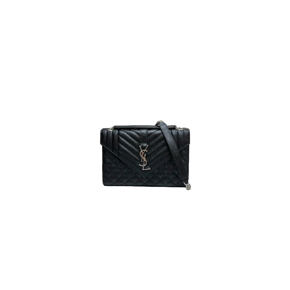YSL Envelope Medium Bag in Grained Leather - Replica Luxury Bags™