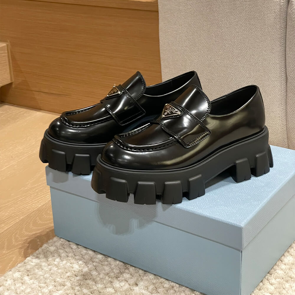 Prada Brushed leather Monolith loafers Shoes - Replica Luxury Bags™