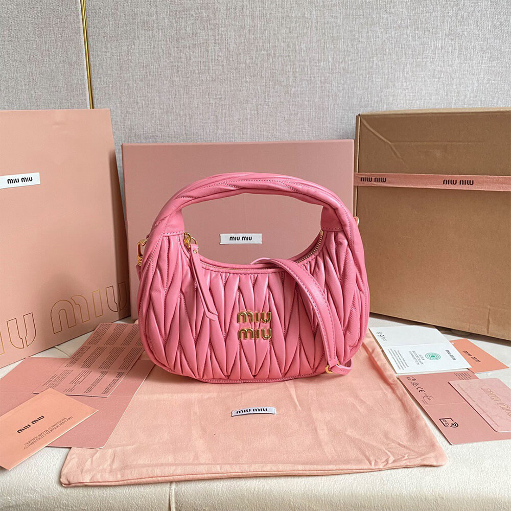 Miumiu Small Wander Matelasse Nappa Leather Hobo Bag - Replica Luxury Bags™