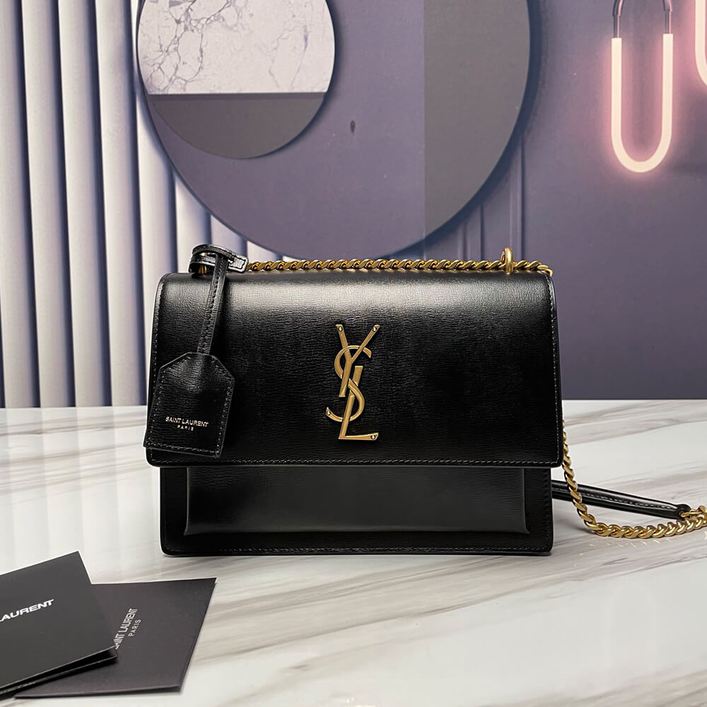 YSL SUNSET MEDIUM CHAIN BAG IN SMOOTH LEATHER - Replica Luxury Bags™
