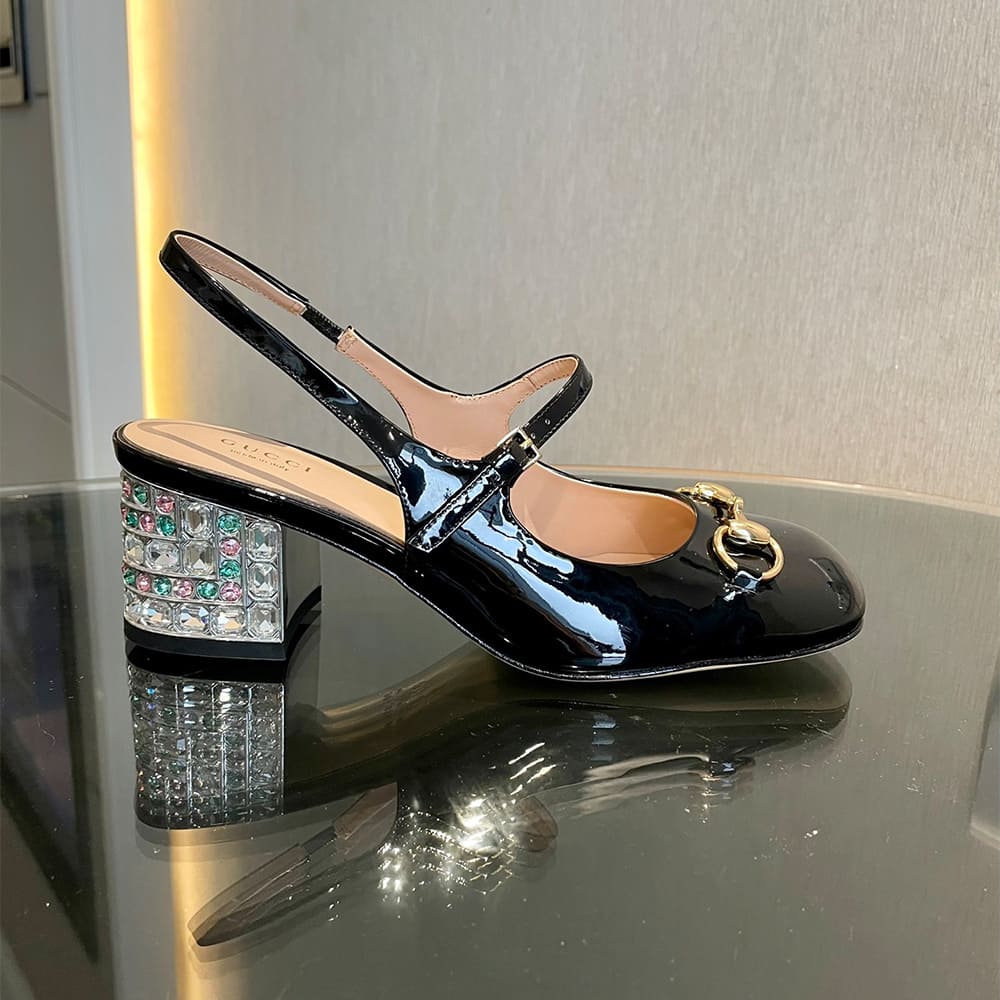 Gucci Women s Horsebit pump with Crystals Shoes - Replica Luxury Bags™