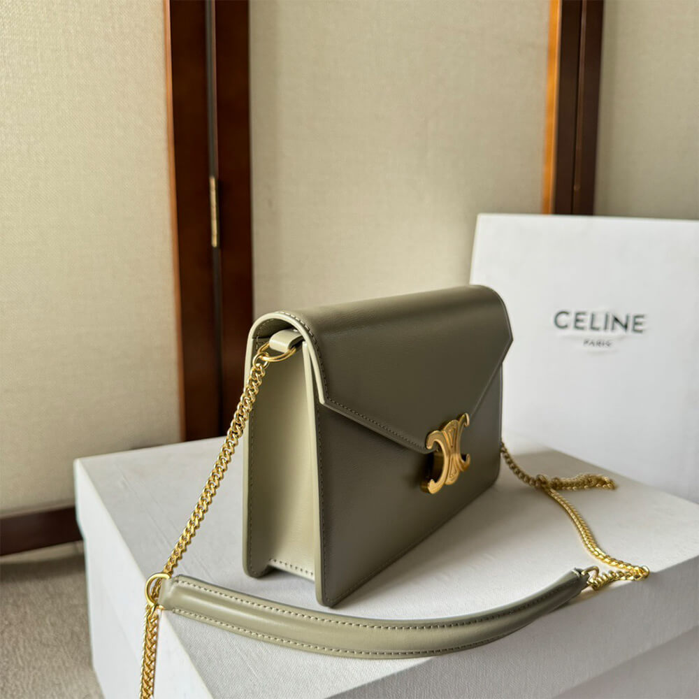 Celine Wallet On Chain Margo Bag In Shiny Calfskin - Replica Luxury Bags™