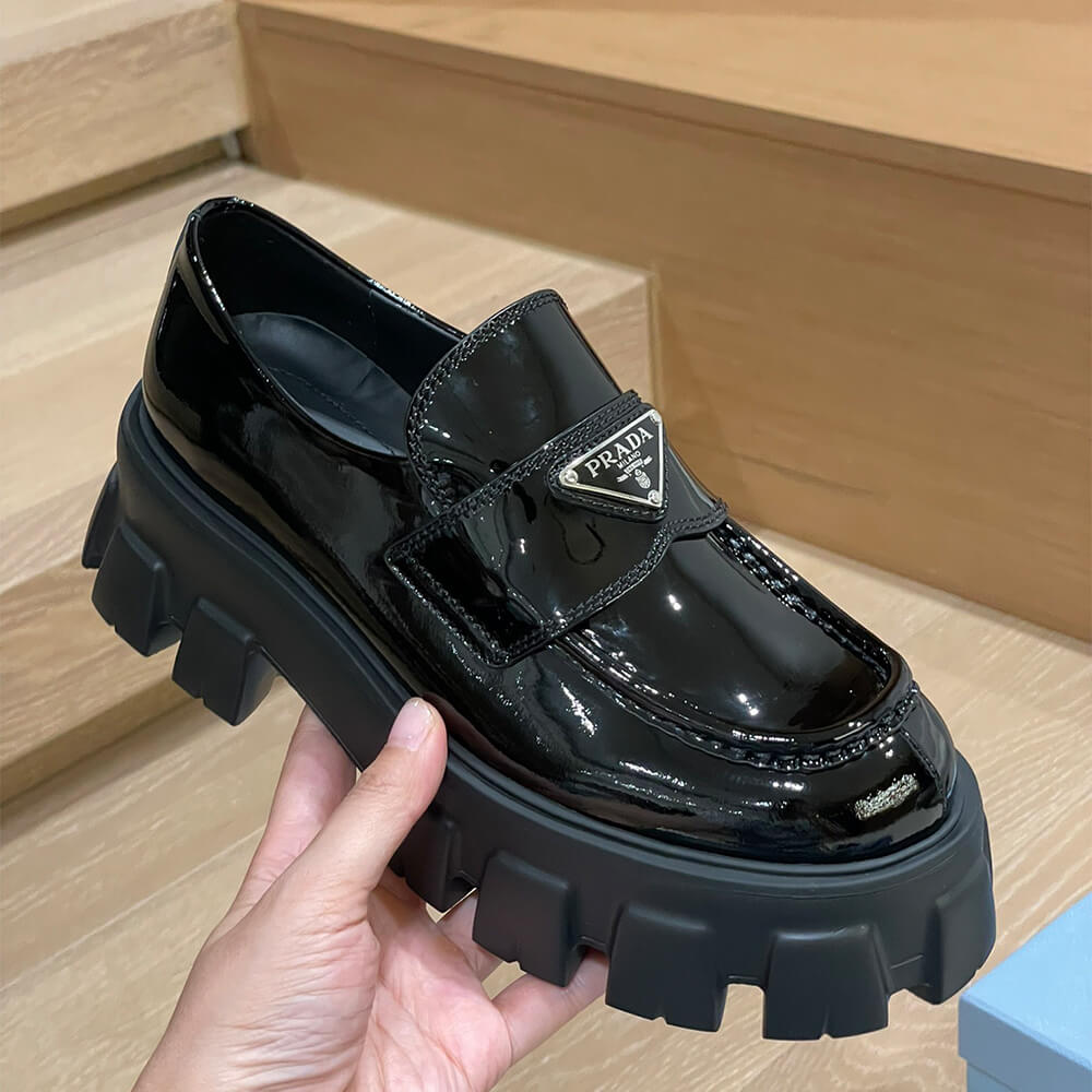 Prada Monolith patent leather loafers Shoes - Replica Luxury Bags™