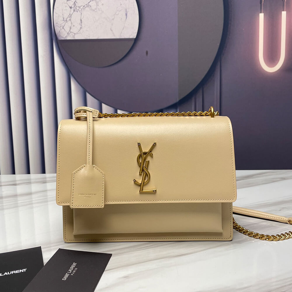 YSL Sunset Medium Chain Bag In Smooth Leather - Replica Luxury Bags™