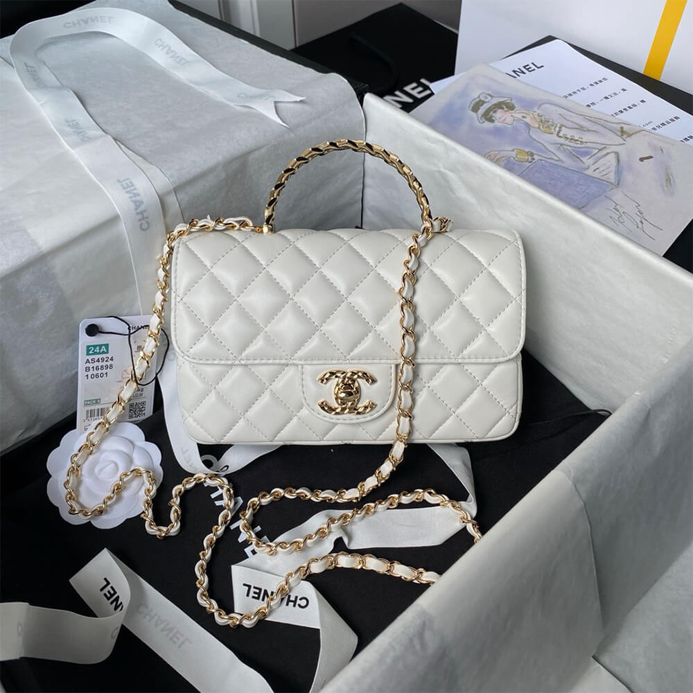 CHANEL Mini Flap Bag with Top Handle - Replica Luxury Bags™