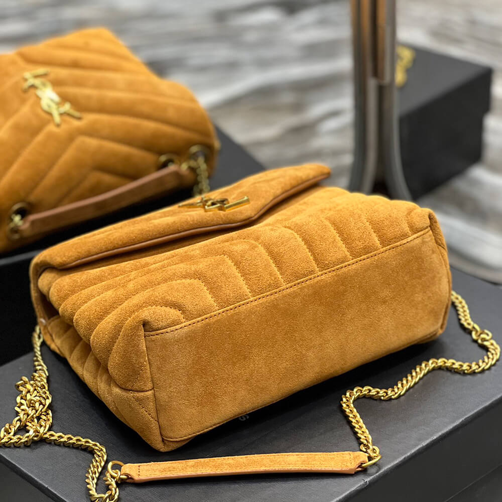 YSL Loulou Small Chain Bag In Y Quilted Suede - Replica Luxury Bags™
