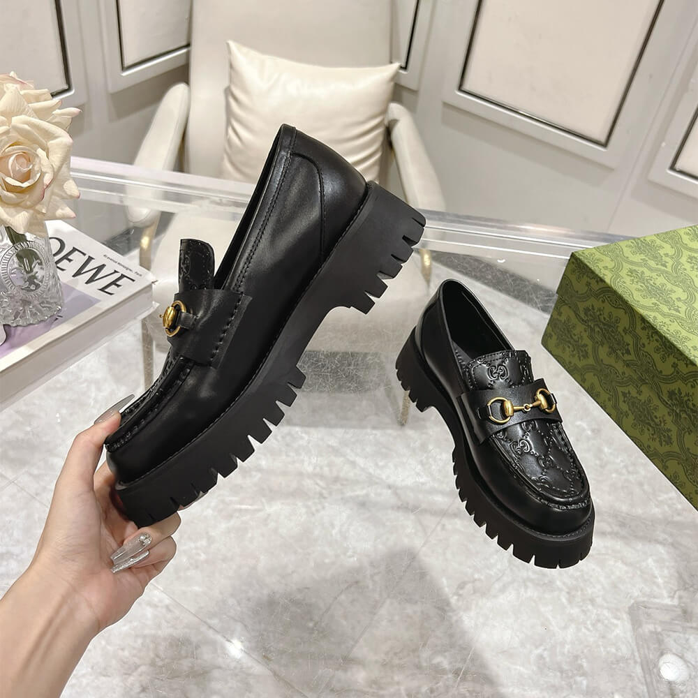 Gucci Women s Horsebit loafer with lug sole Shoes - Replica Luxury Bags™