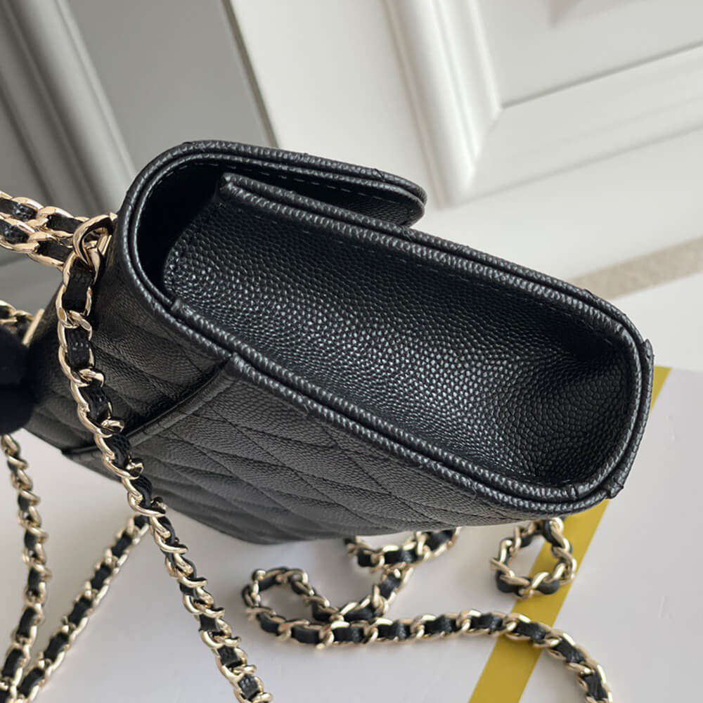 Chanel Flap Bag Phone Holder with Chain and Top Handle - Replica Luxury Bags™