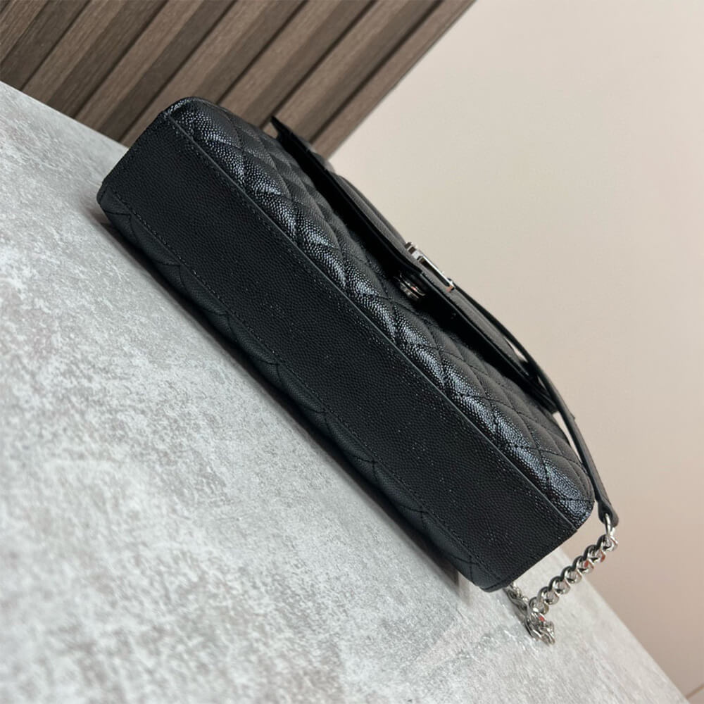 YSL Envelope Medium Bag in Grained Leather - Replica Luxury Bags™