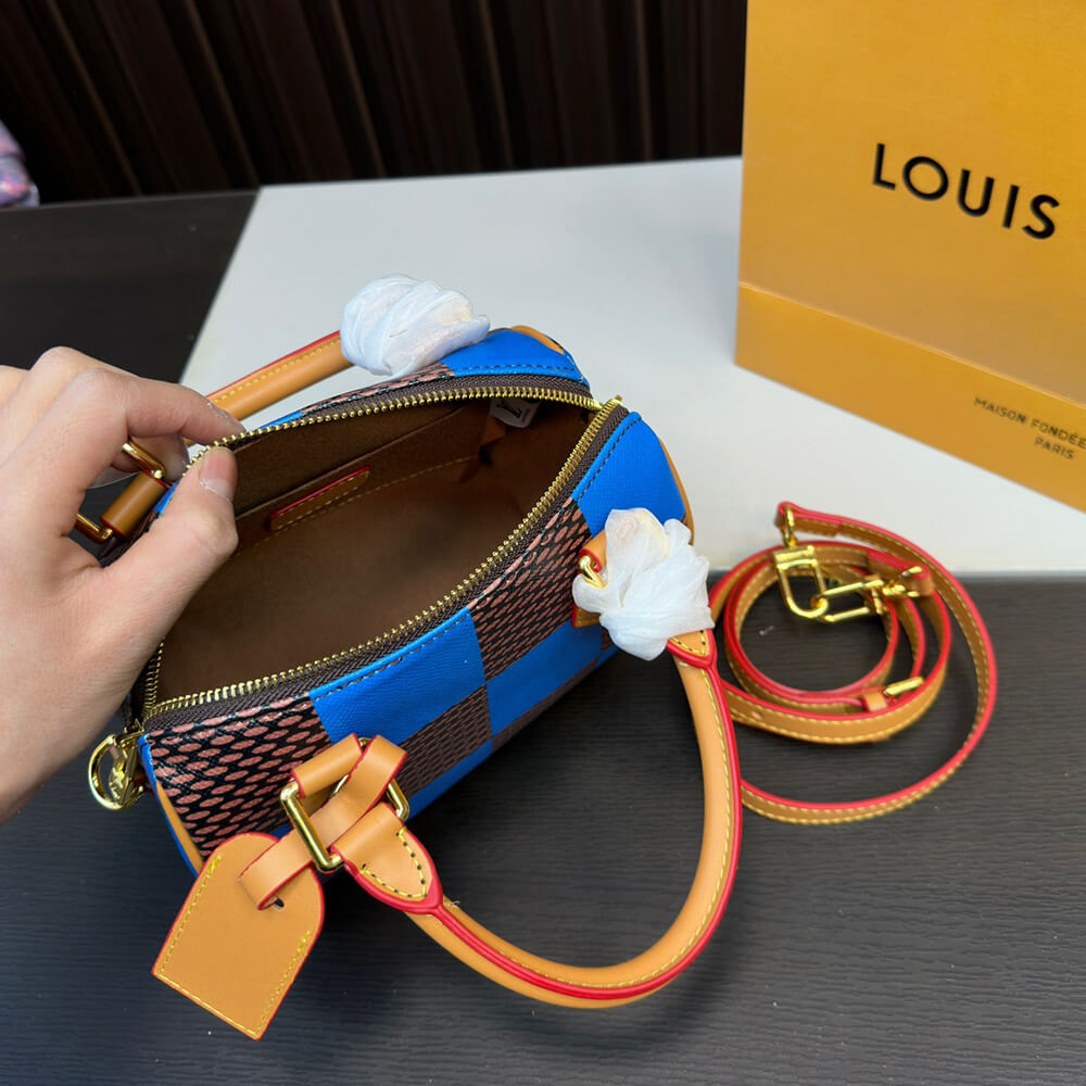 LV Speedy 18 Bandouliere Damier Pop Bag - Replica Luxury Bags™