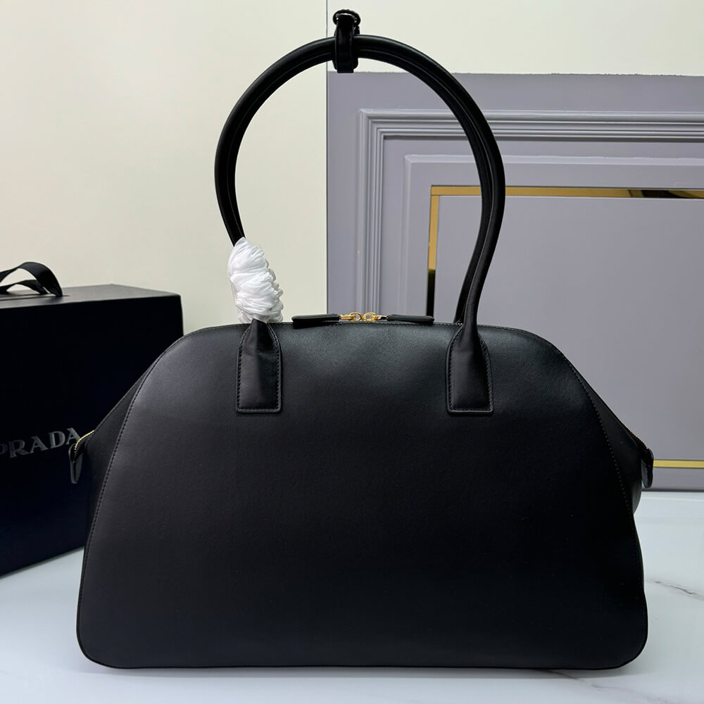Prada Large Leather Tote Bag With Zipper Closure - Replica Luxury Bags™