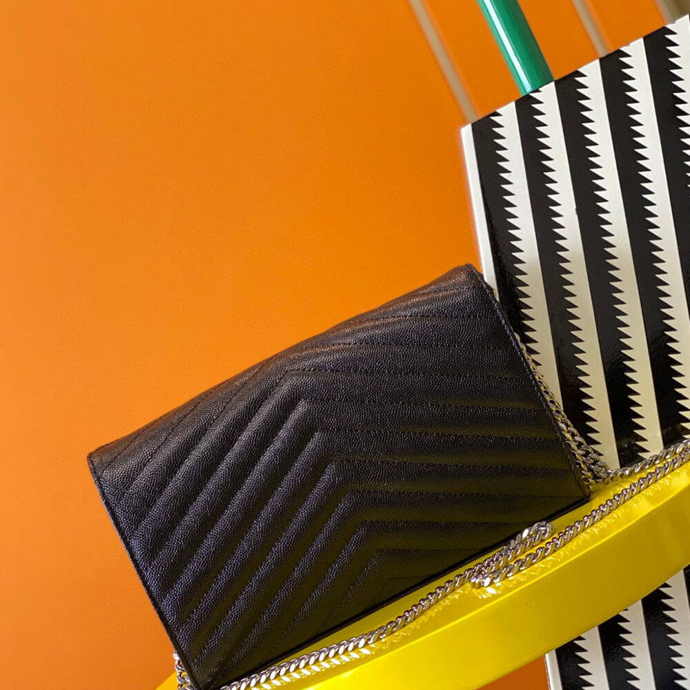 YSL Classic Cassandre Chain Wallet Bag in Grain De Poudre Leather - Replica Luxury Bags™