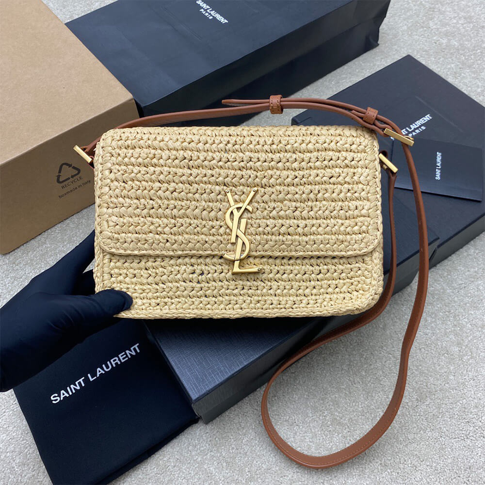 YSL Solferino Medium Satchel Raffia Bag - Replica Luxury Bags™