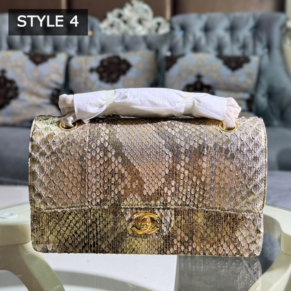 Chanel Classic Flap Medium Bag in Python - Replica Luxury Bags™