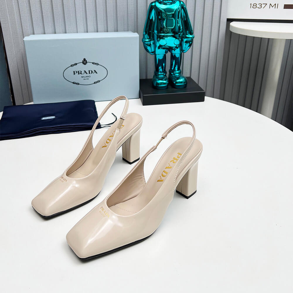 Prada Patent Leather Slingback Pumps 85 mm Shoes - Replica Luxury Bags™